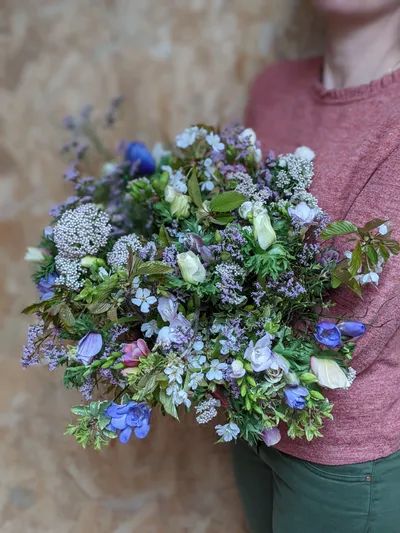 Bouquet de fleurs de couleur bleu